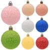 Nueva bola de Navidad al por mayor transfronteriza color macarrón bola agrietada accesorios de decoración para árbol de Navidad 6cm 8cm Paquete de 6