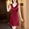 Vestido de Tirantes Exterior de Alta Gama, Traje de Mujer, Camisón de Verano, Enagua, Vestido Chaleco de Satén de Seda