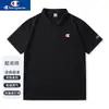 Camisa polo de algodão 220g com bordado graffiti Champion, novo estilo de verão para homens e mulheres, camiseta casual esportiva com gola polo
