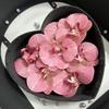 Flor individual de simulación de Phalaenopsis roja de internet peinado Lu Fu regalo de mano caja de dulces 9cm hecho a mano diy accesorios decorativos
