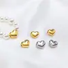 Seiko Aço Titânio Furo Horizontal Coração de Pêssego Espaçadores de Furo Horizontal Não Desbotam Pingente 18K Acessórios de Joias DIY Espaçadores de Pulseira de Cristal