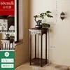 Estante de Flores Estilo Chino para Sala de Estar, Estante de Almacenamiento de Pie, Estante de Flores de Madera Maciza para Balcón, Nuevo Modelo 2025 Estante de Macetas de Múltiples Niveles para Interiores