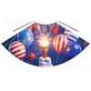 Capa Vermelha Personalizada de Fábrica para o Dia da Independência com Padrão Vermelho e Azul Impresso, Capa com Capuz com Estrelas e Cordão