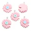 Colgante de Crisantemo Margarita Color Macarrón Simple Accesorios de Joyería Hechos a Mano DIY Collar Pendientes Colgante de Resina W372