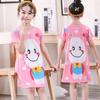 Camisón de niña verano delgado manga corta pijamas para niños vestido de verano de niña manga media ropa de casa al por mayor