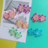 Sellos de Flor de Cinco Pétalos Puntiagudos de Color Transparente Sniffed Pasador Cordón para el Cabello Parche para Funda de Teléfono de Resina Accesorios para Joyería DIY