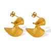 Industria Pesada para Crear Accesorios Transfronterizos de Estilo Francés Neutro Caliente Personalidad Retro Abanico Aretes Repujados Aretes de Acero Inoxidable