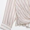 Producto Nuevo Transfronterizo 2025 Estilo Europeo y Americano Ropa de Mujer Exportación Venta al por Mayor Zr Lunares Lazo Decorado Camisa a Rayas