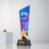 Trofeo de cristal colorido medalla producción ventas seguro excelente personal Trofeo de color equipo rotulación