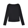 Camiseta Lyocell Tencel Lã Merino Uma Manga Longa Slim Fit Básica Versátil Camada Base