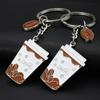 Llavero de Café Estéreo 3D Regalo Pequeño Personalización Aparato de Café Artificial Colgante para Bolso Pequeño Hebilla de Metal Personalización