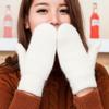 Venda Quente de Inverno Luvas de Lã Femininas Forradas com Fleece Dupla Espessura Luvas de Mohair Moda Estilo Coreano DIY