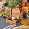 Caja de Regalo de Madera para Almacenamiento, Caja de Almacenamiento de Joyería de Mesa con Tapa, Caja de Madera Rectangular Retro para Colección de Joyería del Hogar