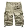 Verano 2025 Spot Amazon Talla Grande para Hombre Pantalones Cortos Holgados Cargo Pantalones Medianos Casuales con Múltiples Bolsillos