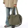 Bolsa de Lona Estilo Coreano para Mujer 2026 Nueva Gran Capacidad Simple para el Trabajo Bolso de Hombro de Moda Bandolera Bolsa de Compras