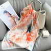 Pañuelo Estampado de Seda Sintética Estilo Coreano, Pañuelo Cuadrado Pequeño, Chal de Alta Gama, Pañuelo para la Cabeza para Proteger del Sol, Pañuelo para el Cuello, Bufanda para Mujer