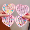 Anillo de Dibujos Animados con Piedras Preciosas para Niños Caja de Regalo Anillo para Niña Juguete de Joyería para Jugar a Vestirse Set de Regalo