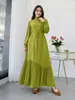 M399 # Ropa de mujer transfronteriza malasia de Amazon vestido turco con cuello alto de volante y falda larga de dobladillo amplio