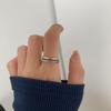 Anillo de Línea Doble Capa Simple Retro de Industria Pesada para Mujer, Diseño de Nicho, Sentido de Lujo Ligero, Bucle Moderno, Anillo Abierto Personalizado