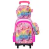 Mochila con Ruedas Transfronteriza, Mochila Escolar para Estudiantes de Primaria de 6 a 12 Años, Bolsa Dura 3D, Set de Tres Piezas, Lonchera, Estuche para Lápices