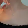 Colar Duplo Longo Geométrico de Um Caractere para Meninas Exquisito Simples Estilo Ins Luxo Leve Nicho High-end Corrente para Clavícula de Raio