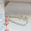 Cadena colgante para teléfono móvil con forma de corazón, color fresco y pequeño, para iPhone 14, correa de muñeca portátil para mujer, cuerda portátil