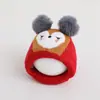 Gorro de Bebé Invierno Lindo Súper Lindo Rojo Año Nuevo Gorro Tejido Infantil Protección para Orejas Cálida Versátil Gorro de Lana
