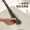 Cepillo para Botellas Dos en Uno de Color Nogal con Mango Largo, Cepillo para Ranuras Desmontable, Cepillo Multifuncional para Tazas de Cerdas Suaves, Cepillo Limpiador para Licuadoras
