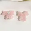 Aretes y Accesorios para el Cabello de Macarrón de Color Dopamina Estilo Chanel con Lazo de Perlas DIY Chica Dulce de Oxígeno Fresco