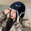 Gorro Lei Feng de Pana con Combinación de Colores de Invierno Set con Gafas a Prueba de Viento Desmontables Gorro de Piloto Cálido para Exteriores Protección para los Oídos