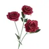 Flores Artificiales con 3 Cabezas de Rosas de Mil Capas para Decoración de Salón de Bodas, Pared de Flores, Guía de Pasillo, Escaparate de Centro Comercial y Materiales de Decoración para Restaurantes