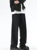 Pantalones Casuales de Cordón Retro Americano para Hombre Nuevos Simples Modernos Holgados Versátiles Deportivos Pierna Recta Largos Ropa para Hombre