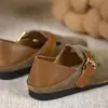 Marca Bai Zhen He talla rota suela blanda Birkenstock modelo 2026 pantuflas pedal de pie punta redonda zapatos individuales zapatos planos Birkenstock talla grande frijol