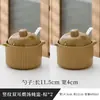 Olla de Cerámica Impermeable para Estofado Tazón Doméstico para Huevo al Vapor con Tapa Tazón para Natillas al Vapor Olla de Barro Taza para Sopa Individual Olla Pequeña para Estofado