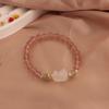 Pulsera China Nueva Pulsera de Cristal Natural Diseño de Nicho con Sentido para Mujer Cristal de Fresa Esmeralda Agua Azul Pulsera con Hebilla Segura