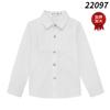 Camisa para niños estilo coreano, ropa para niños estilo inglés, camisa de algodón de manga larga a rayas rojas y azules, camisa plisada para niños y niñas, uniforme escolar para verano