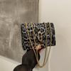 Bolso Bandolera Leopardo Moda Simple Otoño 2024 Nuevo Estilo Occidental Simple Viajero Retro Cadena Bolso Cuadrado Pequeño