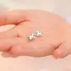 Pendientes de Caballo de Carrusel Pequeños de Plata Pura 999 para Mujer, Estilo Coreano y Japonés, Lujo Ligero, Sencillos, Versátiles, Juguetones, Lindos Pendientes de Caballo con Cierre de Rosca al por Mayor