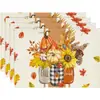 Amazon Halloween Acción de Gracias Manteles Individuales Calabaza Hoja de Arce Manteles Individuales Pavo Otoño Decoración de Mesa Manteles Individuales Resistentes al Calor