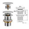 Accesorios para lavabo, desagüe de botón de acero inoxidable antiolor para lavabo estándar europeo