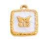 Colgante de collar con pulsera geométrica de mariposa y cruz de acero inoxidable con forma de gota de aceite de moda transfronteriza de oro de 18 quilates.