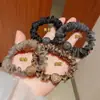 Elástico de cabelo de malha com estampa de leopardo de alta elasticidade, anel de cabelo de organza elegante e estiloso, acessório de cabelo para meninas