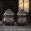 Pote de Cerâmica Roxo Retrô para Chá com Relevo de Lótus, Pote Selado para Armazenamento de Chá para Uso Doméstico, Pote à Prova de Umidade para Armazenamento de Chá Pu'Er e Chá Preto