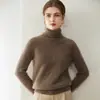 Suéter Grueso de Cachemir Puro de Doble Hilo de Lujo para Mujer, Camiseta Base de Cuello Alto, Nuevo Modelo 2026, Suéter de Punto con Manga Raglán