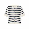 Comercio Exterior Al por Mayor 2026 Moda Europea y Americana Versátil Casual Textura Simple Manga Corta Top de Punto Ropa para Mujer D6350959
