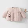 Chamarra de algodón acolchada para bebé, top acolchado grueso, abrigo cálido para niñas, 120g, abrigo de otoño/invierno para bebés y niños pequeños para niñas