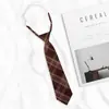 Corbata JK Japonesa para Mujer Talla Única Estilo Perezoso Universitario Accesorios de Uniforme Escolar para Estudiantes Pequeños Corbata Cuadros Hombre