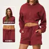 Conjunto de sudadera de estilo europeo y americano para otoño/invierno para mujer, casual y de corte holgado, diseño deportivo, cárdigan con cremallera, grueso y cálido, conjunto de dos piezas