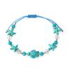 Conjunto de Tobillera y Pulsera Tejidas de Estilo Nuevo Transfronterizo con Conchas, Estrellas de Mar Pequeñas, Tortugas, Cuentas de Arroz, Cuentas Irregulares, Estilo Vacacional para Mujer