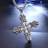 Collar con colgante de cruz de acero de titanio europeo y americano, personalidad dominante, accesorios de moda para hombre, colgante de cruz, collar de acero inoxidable